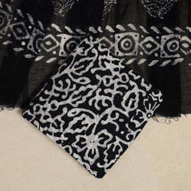 Black - 3pc cotton hand batik unstitched dress material 02