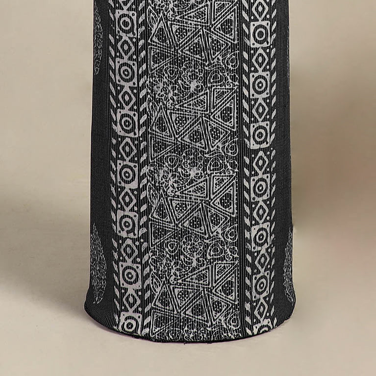 Black - 3pc cotton hand batik unstitched dress material 02