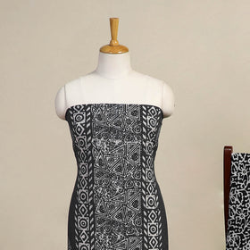 Black - 3pc cotton hand batik unstitched dress material 02