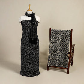  Black 3pc Cotton Hand Batik Print Dress Material