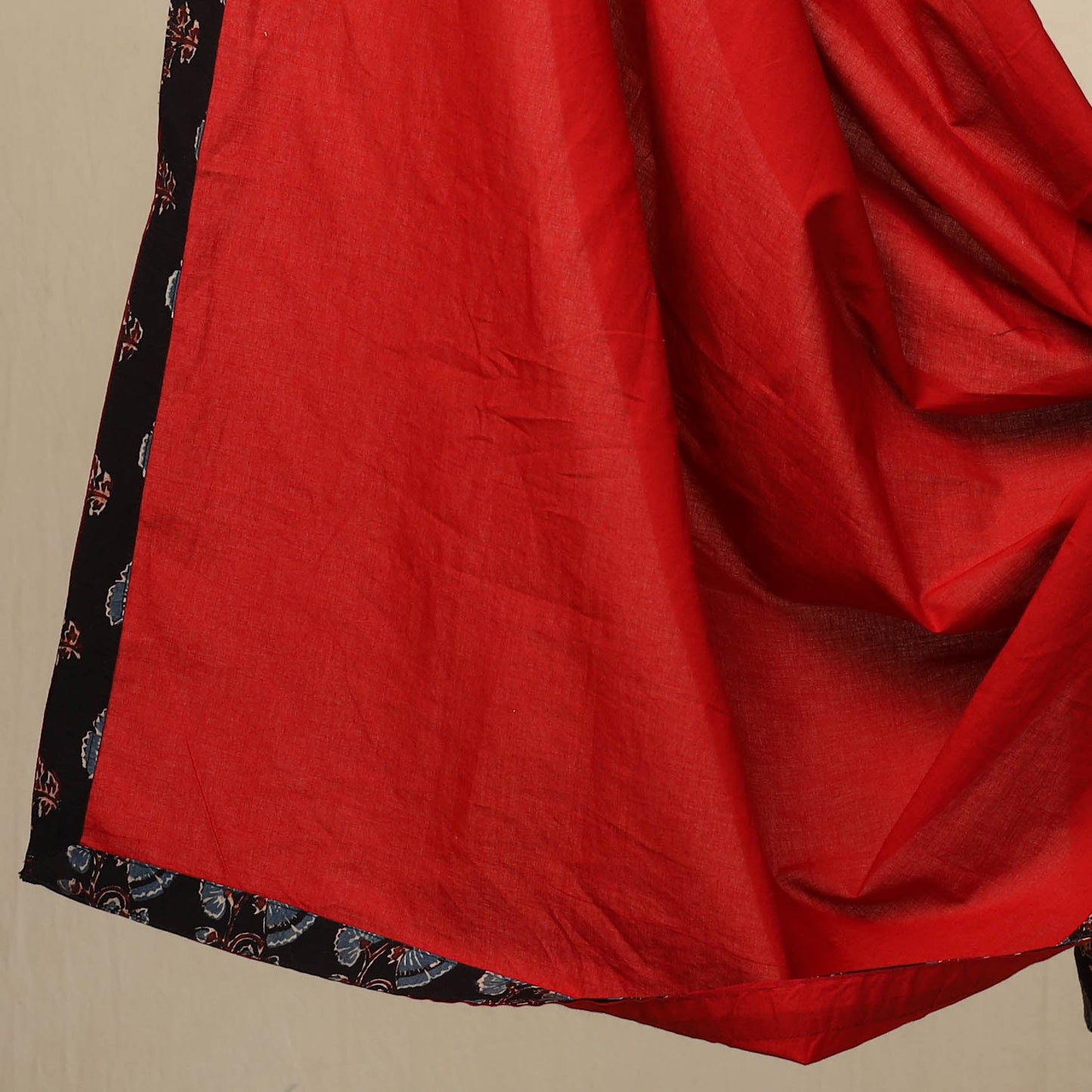 3pc Cotton Black Ajrakh Print Kurta with Plain Dupatta