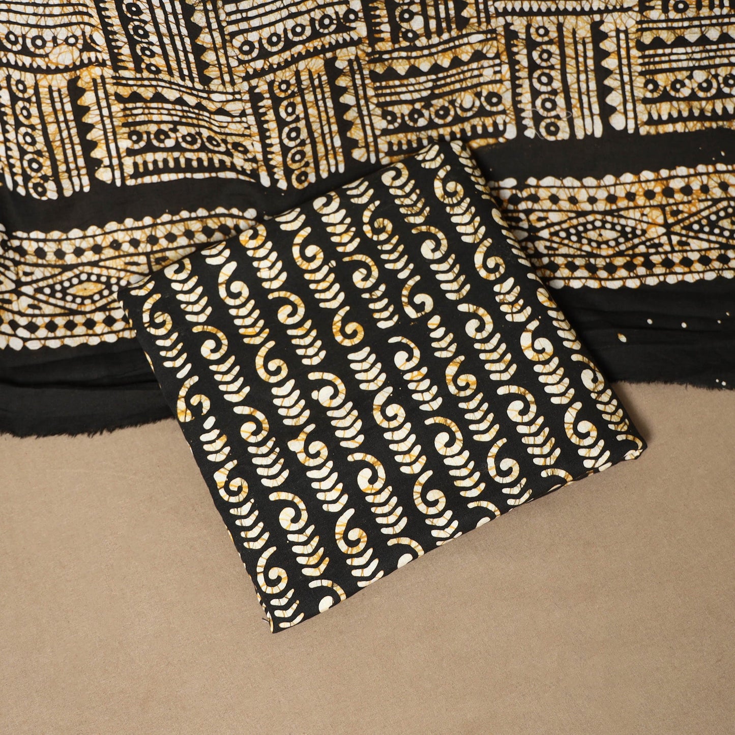 Black - 3pc cotton kutch batik dress material 08