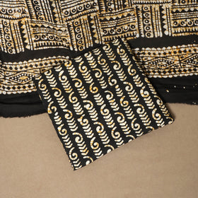 Black - 3pc cotton kutch batik dress material 08