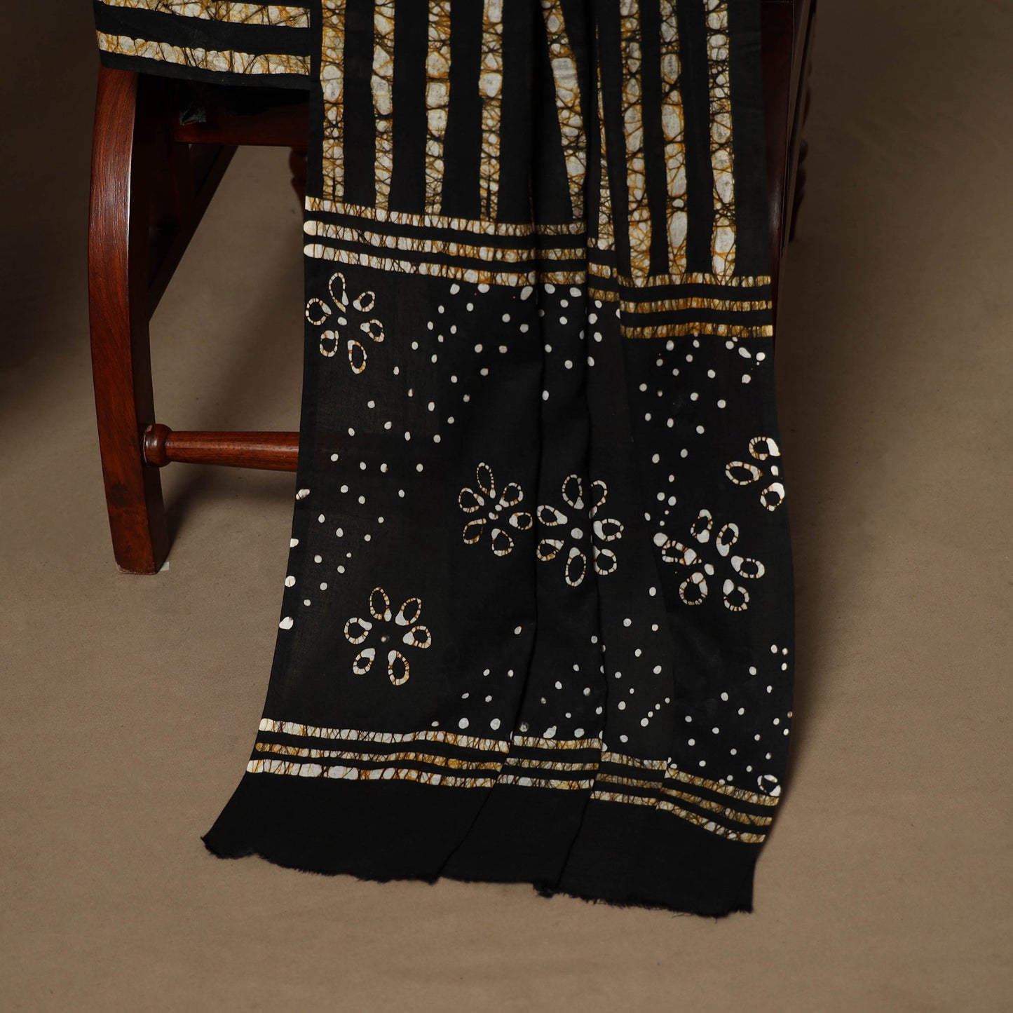 Black - 3pc cotton kutch batik dress material 12