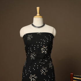 Black - 3pc cotton kutch batik dress material 12