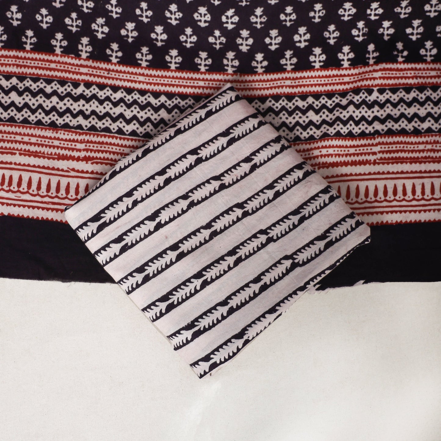 Black - 3pc cotton unstitched bagh dress material 10