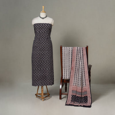 Black - 3pc cotton unstitched bagh dress material 10