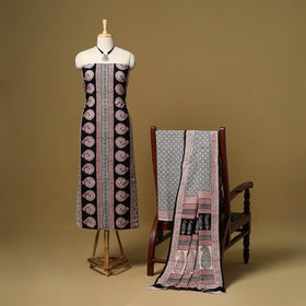 Black - 3pc cotton unstitched bagh dress material