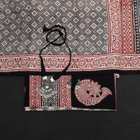 Black - 3pc cotton unstitched bagh dress material