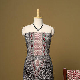 Black - 3pc cotton unstitched bagh dress material