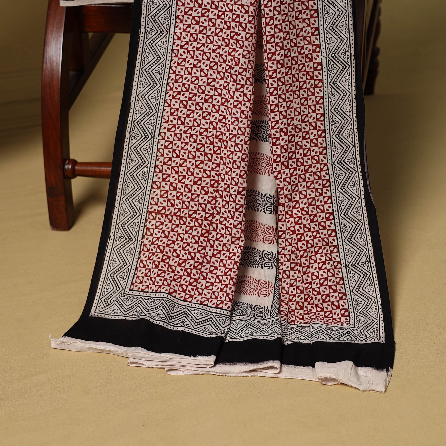 Black - 3pc cotton unstitched bagh dress material