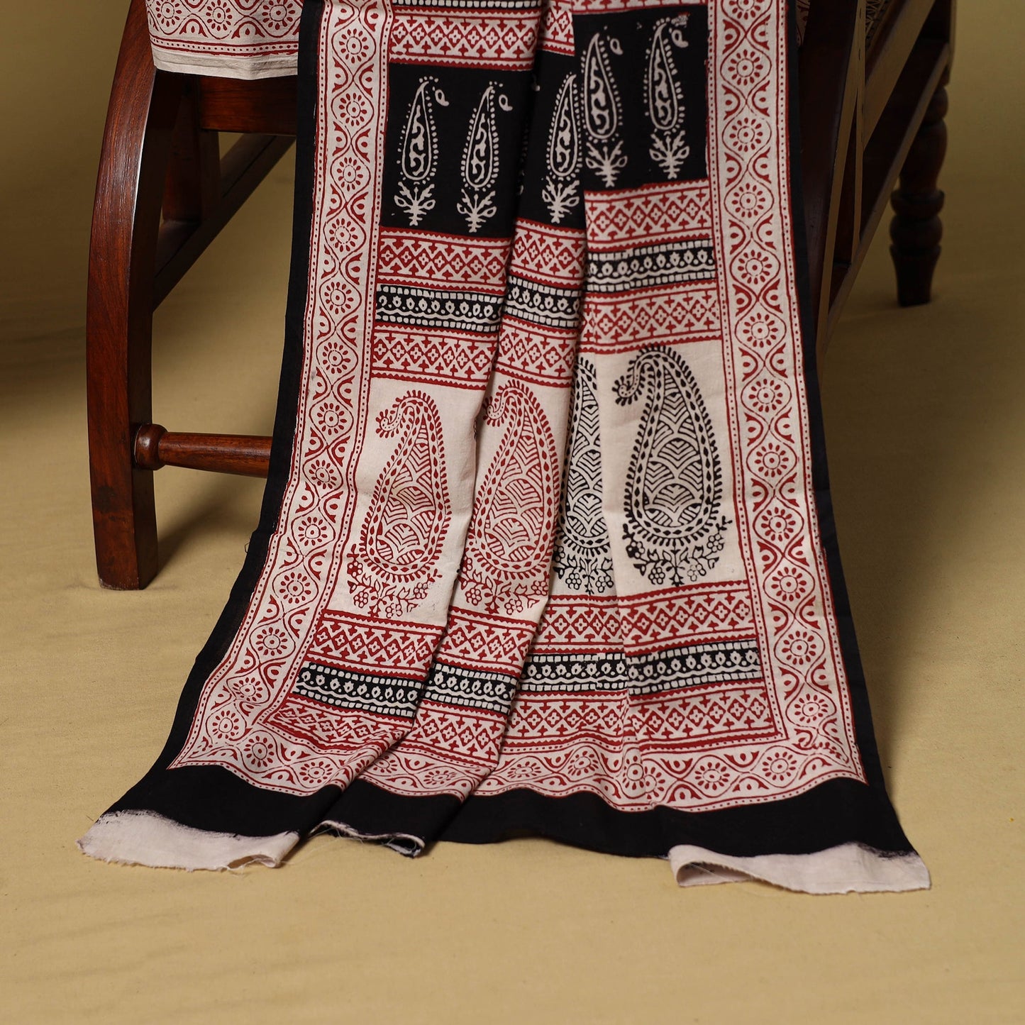 Black - 3pc cotton unstitched bagh dress material