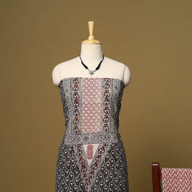 Black - 3pc cotton unstitched bagh dress material