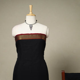 Black 3pc Cotton Unstitched Dharwad Dress Material