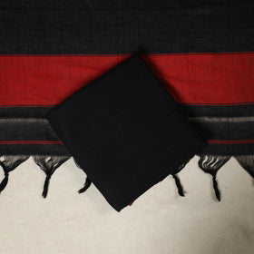 Black 3pc Cotton Unstitched Dharwad Dress Material