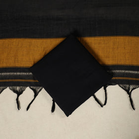 Black 3pc Cotton Unstitched Dharwad Dress Material
