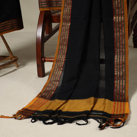 Black 3pc Cotton Unstitched Dharwad Dress Material