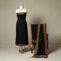 Black 3pc Cotton Unstitched Dharwad Dress Material