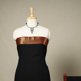 Black 3pc Cotton Unstitched Dharwad Dress Material