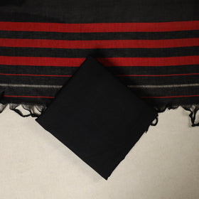 Black 3pc Cotton Unstitched Dharwad Dress Material