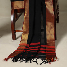 Black 3pc Cotton Unstitched Dharwad Dress Material