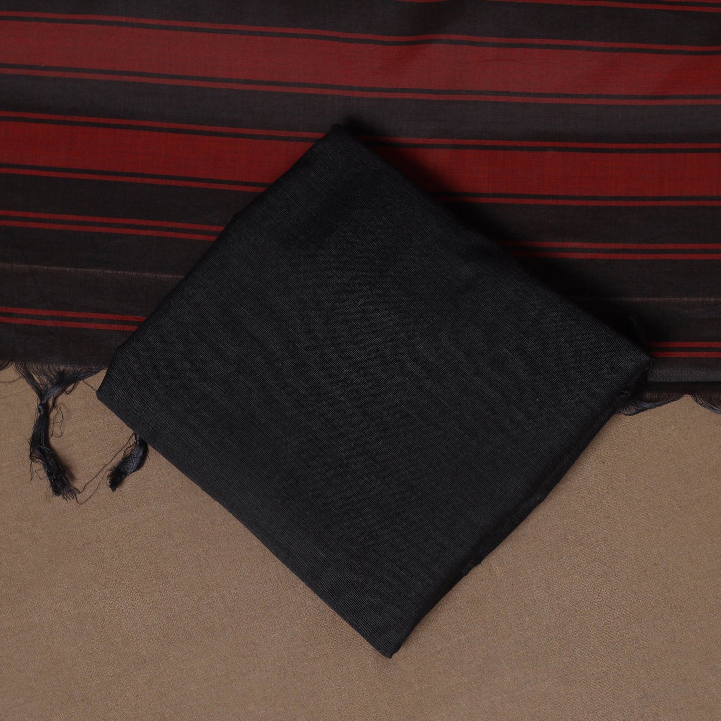 Black - 3pc cotton unstitched dharwad dress material 15