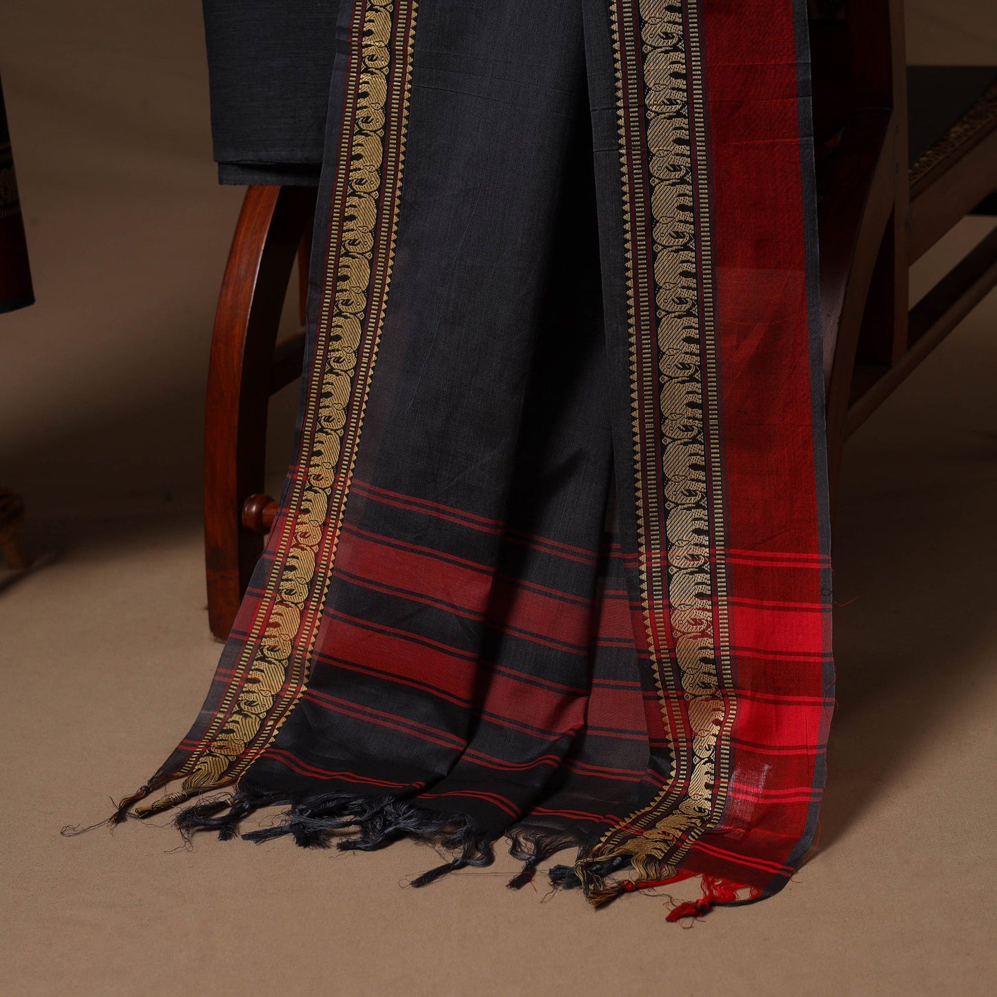 Black - 3pc cotton unstitched dharwad dress material 15