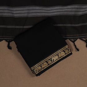 Black - 3pc cotton unstitched dharwad dress material