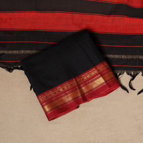 Black - 3pc cotton unstitched dharwad dress material