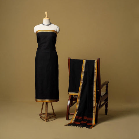 3pc cotton unstitched dharwad dress material with border 06