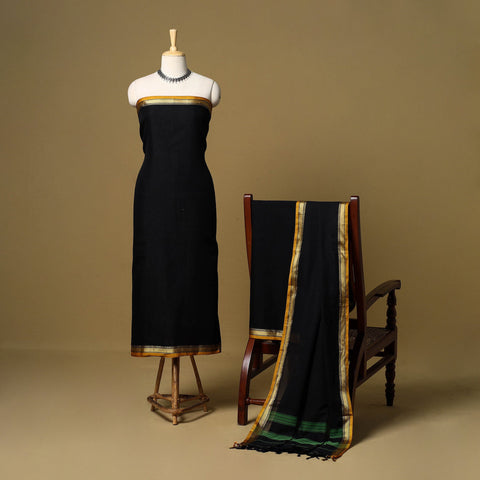 3pc cotton unstitched dharwad dress material with border 07