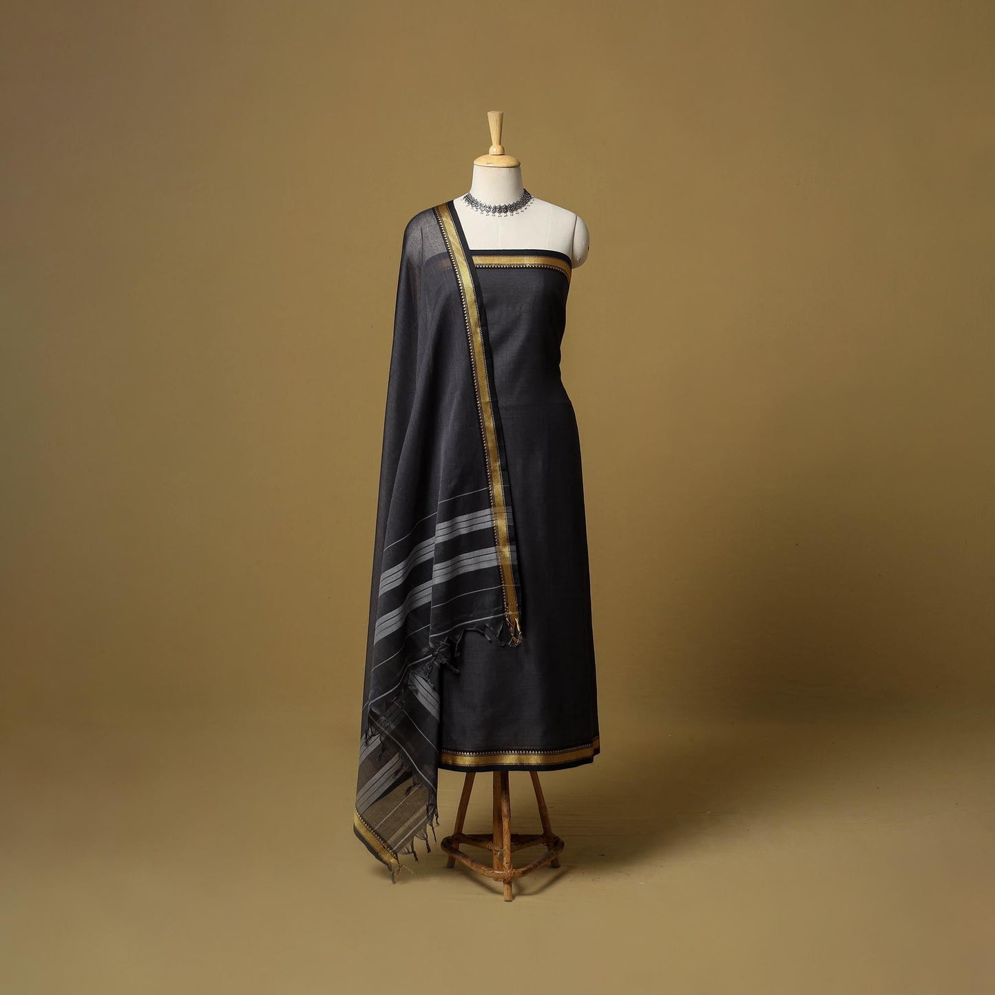 3pc cotton unstitched dharwad dress material with border 12