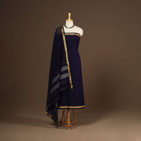 Black - 3pc cotton unstitched dharwad dress material