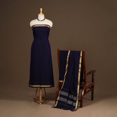 Black - 3pc cotton unstitched dharwad dress material