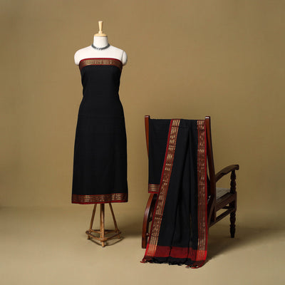 3pc cotton unstitched dharwad dress material with border 23