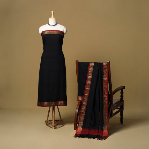 3pc cotton unstitched dharwad dress material with border 23