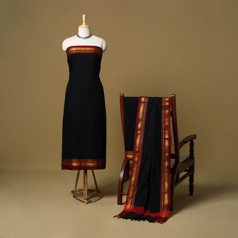 3pc cotton unstitched dharwad dress material with border 30