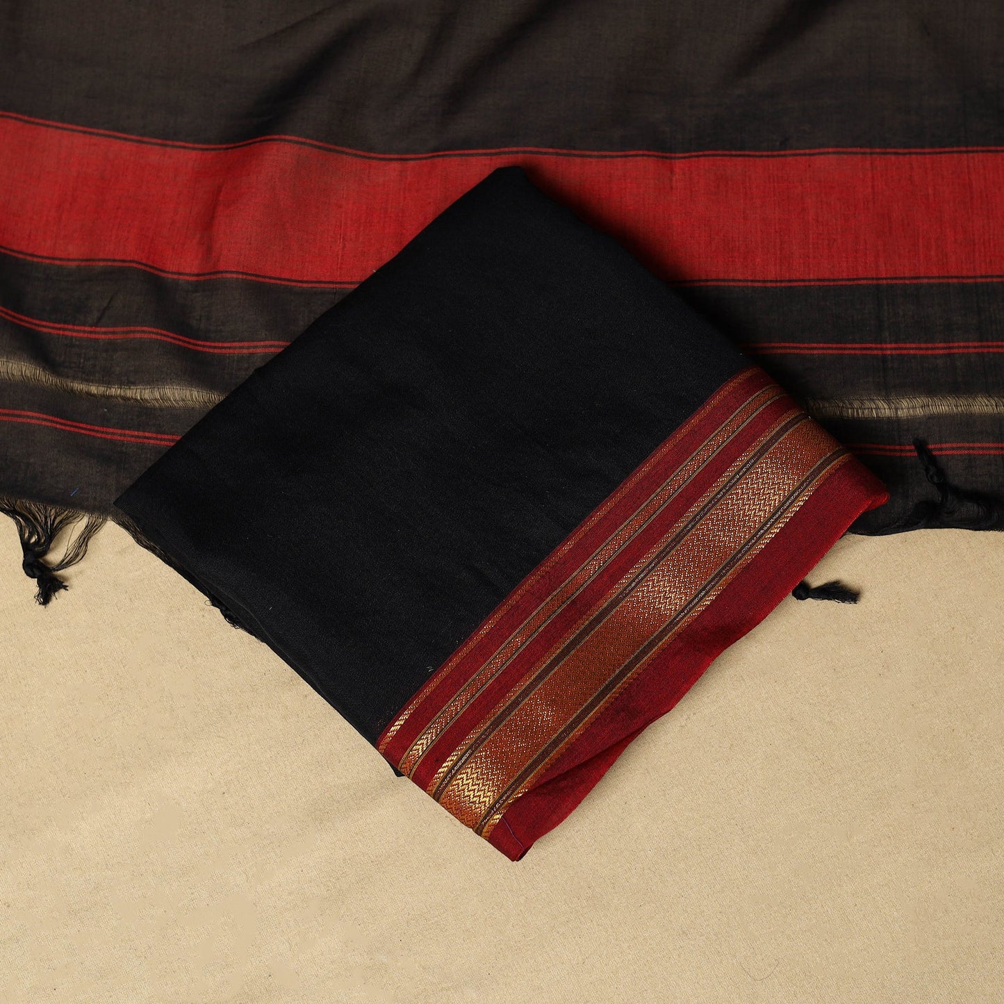 3pc cotton unstitched dharwad dress material with border 30