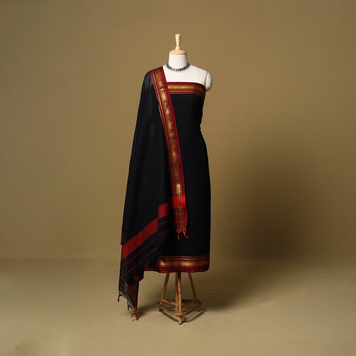 3pc cotton unstitched dharwad dress material with border 30