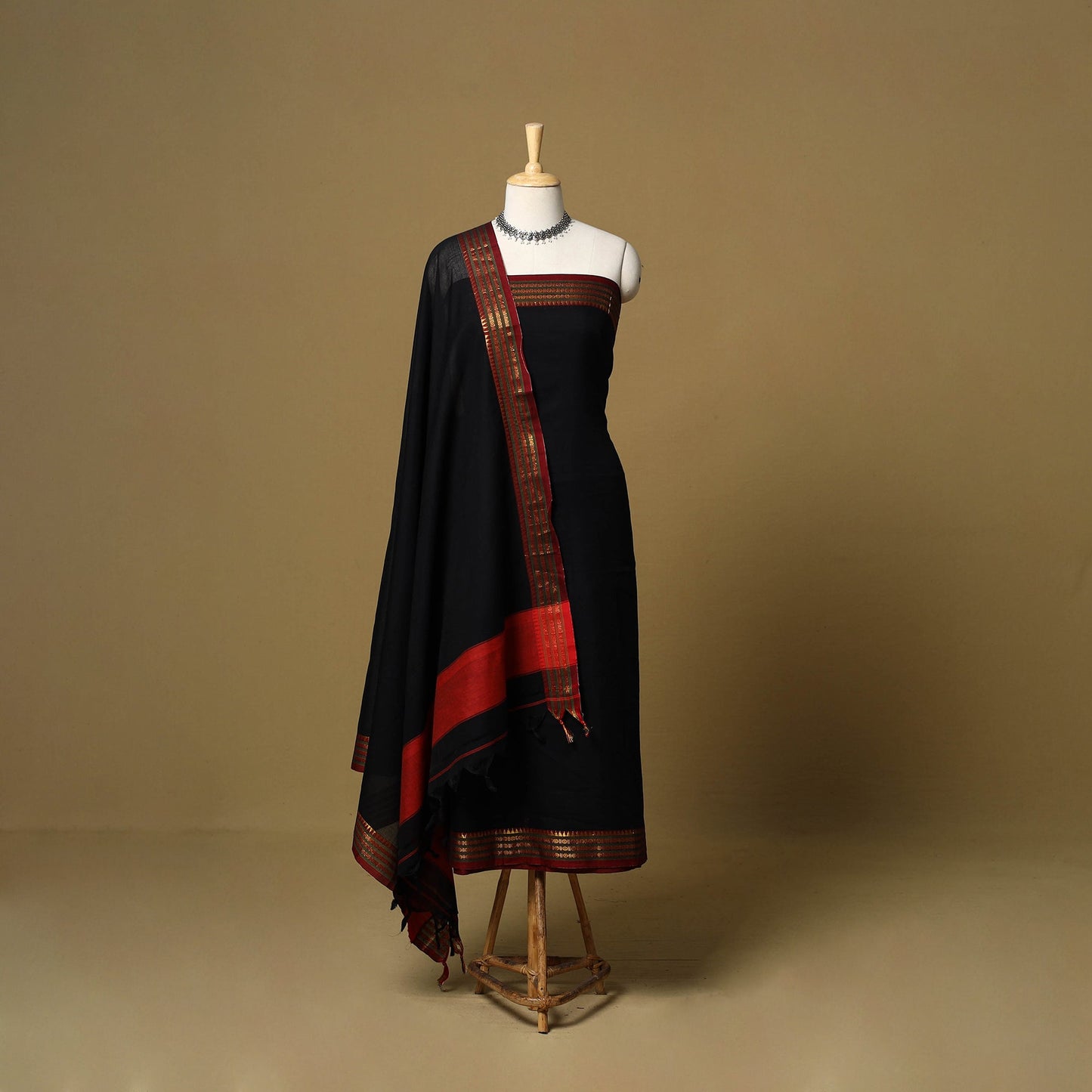 3pc cotton unstitched dharwad dress material with border 34