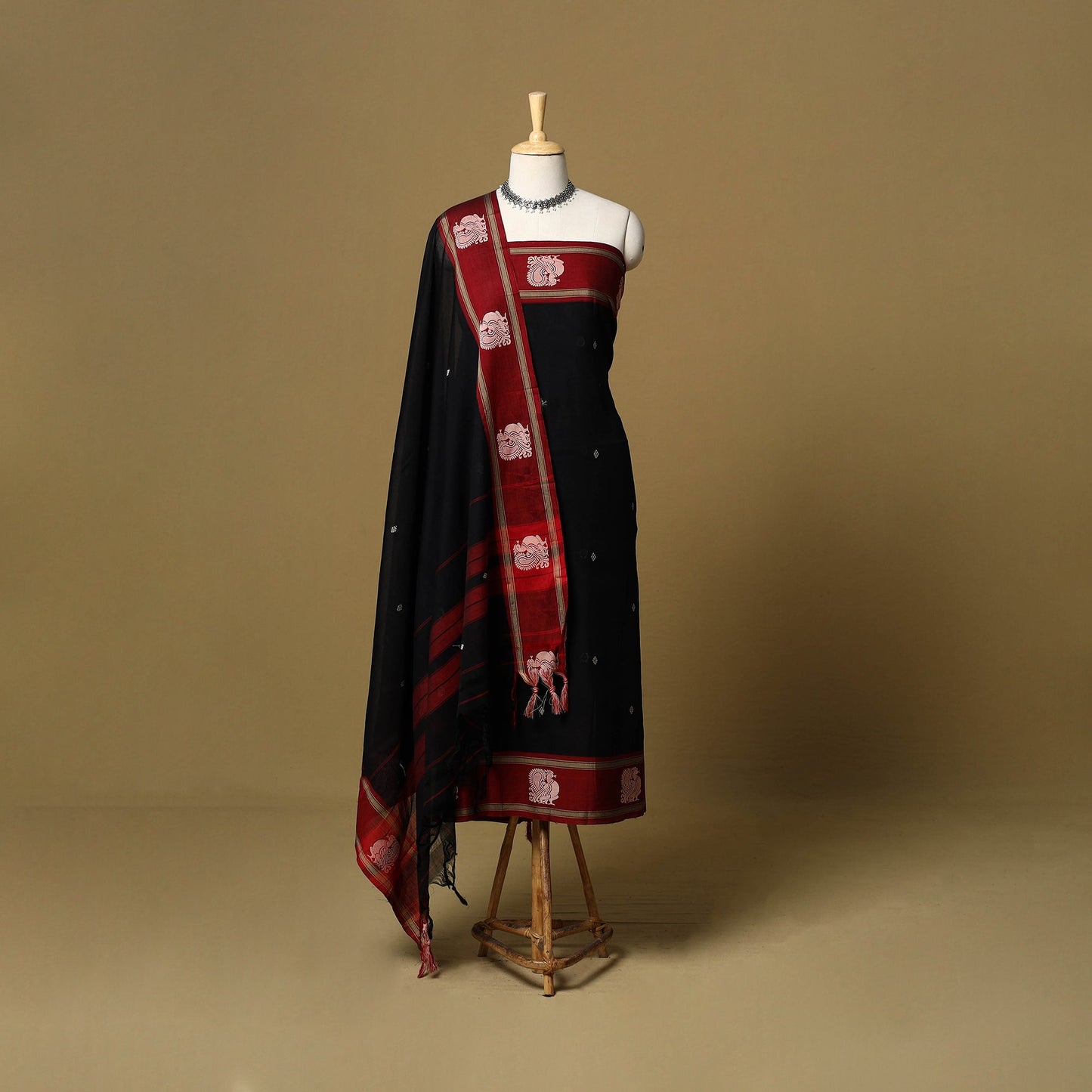 3pc cotton unstitched dharwad dress material with border 52