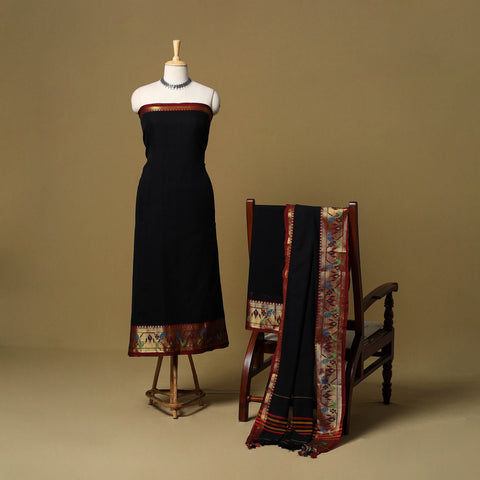 3pc cotton unstitched dharwad dress material with border 54