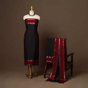 Black - 3pc cotton unstitched dharwad dress material