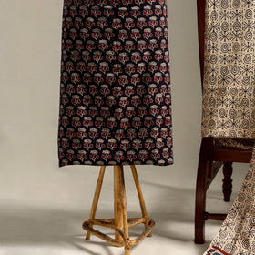 Black 3pc Block Print Cotton Ajrakh Dress Material
