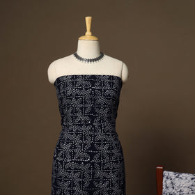 Black - 3pc cotton unstitched hand batik dress material 02