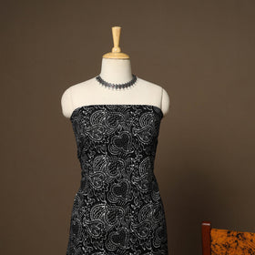 Black - 3pc cotton unstitched hand batik dress material 06