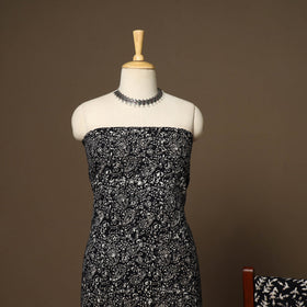 Black - 3pc cotton unstitched hand batik dress material 08