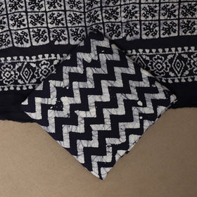 Black - 3pc cotton unstitched kutch batik dress material 08