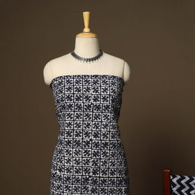 Black - 3pc cotton unstitched kutch batik dress material 08