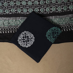 Black - 3pc cotton unstitched kutch batik dress material 13